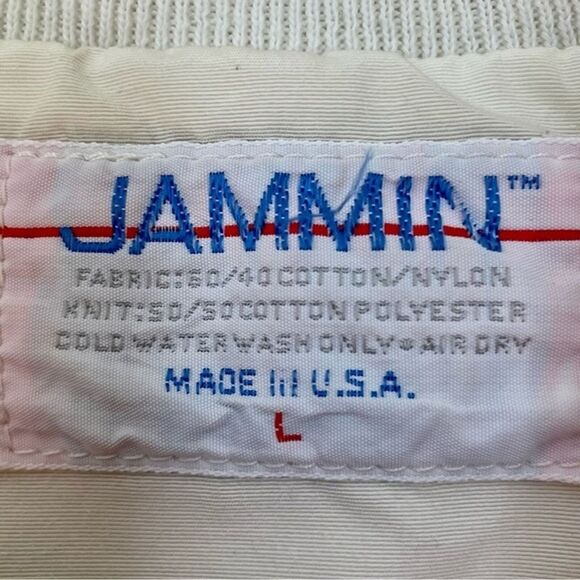 VTG Jammin Y2K Large Maui Logo Windbreaker Striped Pullover Retro Preppy Jacket - Picture 3 of 11